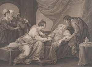 Kral Lear ve Cordelia Shakespeare, Kral Lear, 4. Perde, Sahne 7, ca. 1783. by Francesco Bartolozzi