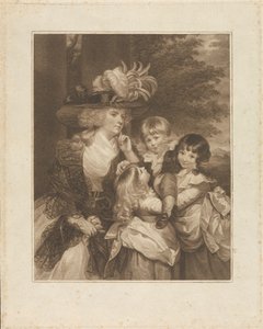 Lady Smith ve Çocukları: George Henry, Louisa ve Charlotte by Francesco Bartolozzi