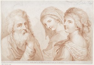 İki genç kadın ve yaşlı bir adam Ciprianis çizim prensipleri (seri başlığı) Ciprianis çizim ilkeleri (seri başlığı) by Francesco Bartolozzi