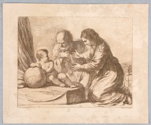 Bir Küre ile Meryem, Yusuf ve Çocuk by Francesco Bartolozzi