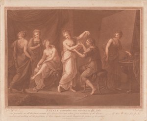 Zeuxis, Juno'nun Resmini Yapıyor by Francesco Bartolozzi