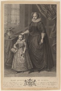 Mary, İskoç Kraliçesi by Francesco Bartolozzi after Federico Zuccaro