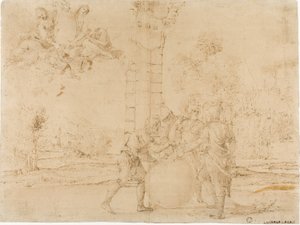 Octavianus, Mark Antony ve Lepidus Roma İmparatorluğunu Bölüyor, Arka Planda Bologna