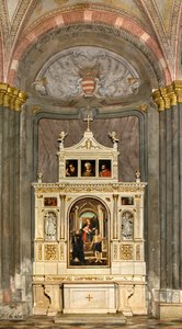 Kuzey Transept, Saint Nicholas Sunağı, Amigone ve Friar Mabila 1495, Madonna Enthroned ve Çocuk Saint Anne Tolentino ve Jerome Azizleri Nicholas, Francesco Casella 1510 by Francesco Casella