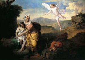 Melek tarafından ziyaret edilen Hacer ve İsmail, 1846 dolaylarında, Francesco Coghetti (1804-1875), tuval üzerine yağlıboya, 96x132 cm