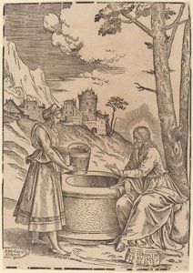 İsa ve Samiriyeli Kadın by Francesco Denanto after Girolamo Pennacchi