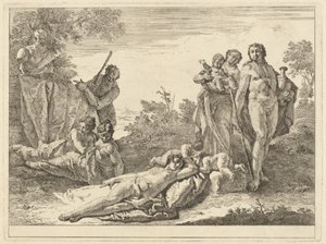 Pan Herm Etrafında Dokuz Figür by Francesco Fontebasso