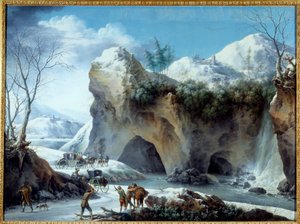 Kar Manzarası Bakıcıları odun keserken, bir titizlik ile bir tünele girmek üzere. Francesco Foschi