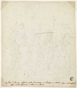 Anton Galeazzo Bentivoglio ve Alessandro Bentivoglio'nun katıldığı Aziz Joseph, Assisili Francis ve Augustine ile İsa Çocuğuna Tapınma by Francesco Francia