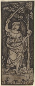 Alegorik Figür: Kılıçlı ve Küreli Kadın by Francesco Francia or Peregrino da Cesena