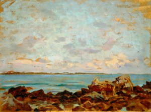 Castiglioncello, Francesco Gioli (1846-1922), panel üzerine yağlı boya, 27x36 cm