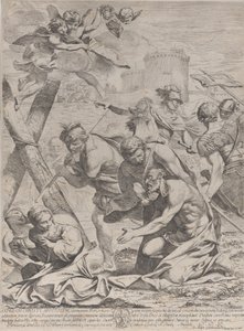 Aziz Andrew bir haçtan önce dua ediyor, 1640-70. by Francesco Giovani