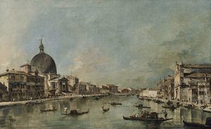 San Simeone Piccolo ve Santa Lucía ile Büyük Kanal by Francesco Guardi