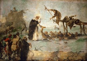 Bir Dominik Azizinin Mucizesi - Bir Dominik Azizinin Mucizesi (Saint Goncalo de Amarante?) - Francesco Guardi (1712-1793). tuval üzerine yağlıboya by Francesco Guardi
