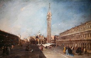 Piazza San Marco (tuval üzerine yağlı boya) by Francesco Guardi