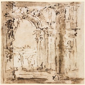Villa Pisani Labirentinin Kroki by Francesco Guardi