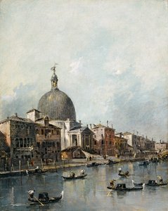 Büyük Kanal'daki San Simeone Piccolo Kilisesi, Venedik (tuval üzerine yağlı boya) by Francesco Guardi