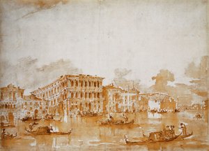 Ca" Pesaro ile Büyük Kanal by Francesco Guardi
