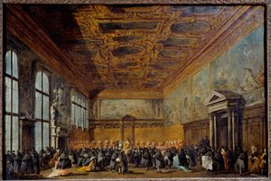 Seyirci, Francesco Guardi (1712-1793) 1766-1770 Sun tarafından Venedik Ducal Sarayı