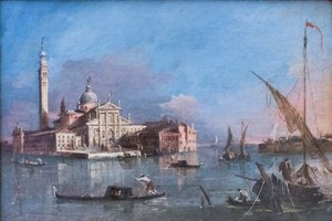 San Giorgio Maggiore, Francesco Guardi'nin görünümü by Francesco Guardi