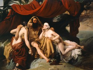 Loth ve Kızları, Francesco Hayez by Francesco Hayez