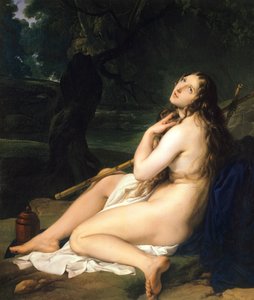 Tövbekar Saint Mary Magdalene, Francesco Hayez (1791-1882), tuval üzerine yağlı boya by Francesco Hayez