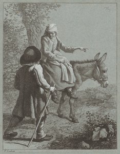 bir eşek ile erkek ve kız