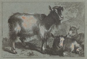 Keçi ve İki Çocuk, 1758. by Francesco Londonio