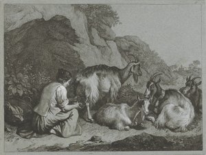 keçi sürüsü ile çoban Çoban sahneleri (dizi adı) by Francesco Londonio