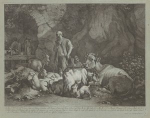 Yaşlı, Kel Başlı Çoban, Oturan Çoban Oğlan ve Sürü, 1766'dan sonra. by Francesco Londonio