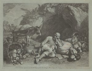 Bir Çuvala Yaslanmış Yaşlı Adam