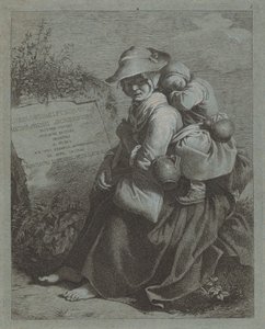 Oturan ve Uyuyan Çocuğu Oturan Köylü Kadın, 17581759. by Francesco Londonio