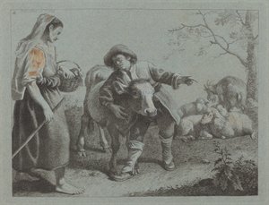 Bir Çobana Yön Gösteren Çoban, 1762. by Francesco Londonio