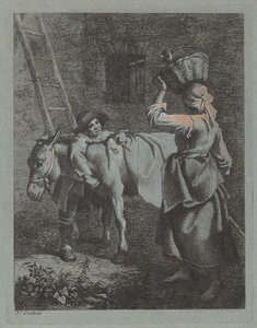 Köylü Kadınla Konuşan Çoban, 17601764. by Francesco Londonio