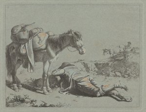 Bir Sürü Atı Yakınında Dinlenen Çoban, c. 1762. by Francesco Londonio