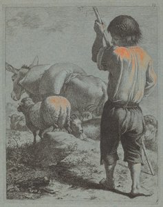 Eşek, Koyun ve Keçili Çoban, 1759. by Francesco Londonio