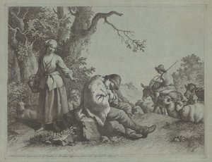Uyuyan Çoban Erkek ve Çocuklu Kadın, 17591782. by Francesco Londonio