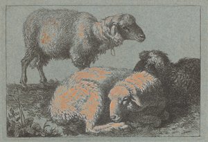 İki Yatan Koyun ve Bir Ayakta Koyun, 17571758. by Francesco Londonio