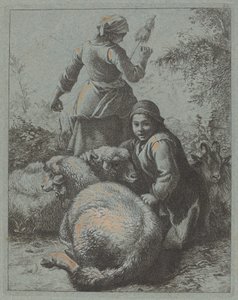 Kadın Dönücü ve Sürüsüyle Bir Çoban, 17581759. by Francesco Londonio