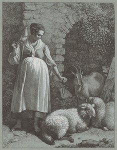 Kemerle İplik Eden Kadın by Francesco Londonio