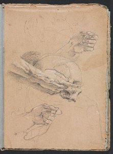 Verona Sketchbook: Eller ve kafatası çalışması sayfa 21, 1760. by Francesco Lorenzi
