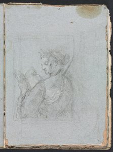 Verona Sketchbook: Açık kitap sayfası 63, 1760 olan kadın figürü. by Francesco Lorenzi
