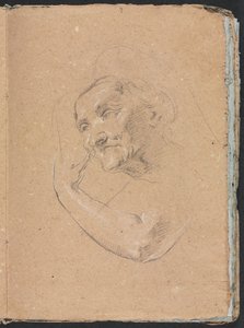 Verona Sketchbook: Sol kolu olan bir kadının başı, sayfa 13, 1760. by Francesco Lorenzi