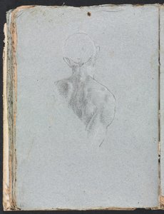 Verona Sketchbook: Erkek çıplak baş ve omuzlar, sayfa 62, 1760