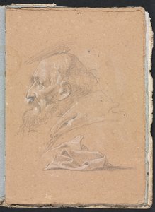Verona Sketchbook: Perdelik sayfa 87, 1760 ile profilde Monk.