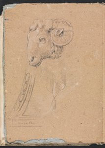 Verona Sketchbook: Rams head page12, 1760. by Francesco Lorenzi