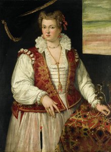 Sincaplı bir kadın portresi by Francesco Montemezzano (attributed to)
