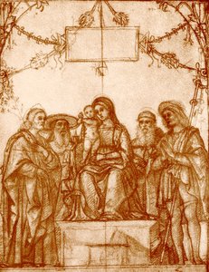 Dört Aziz ile Madonna by Francesco Morone