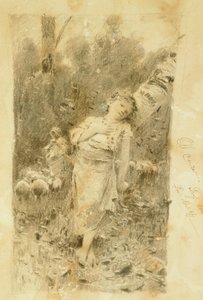 Çoban, Francesco Paolo Michetti'nin (1851-1929) çizimi.