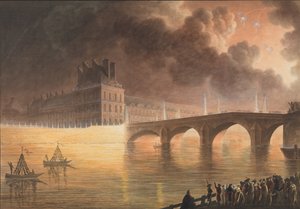 18 Brumaire'de Paris'te verilen Genel Barış Ziyafeti. Kraliyet Köprüsü, 1801-2 by Francesco Piranesi